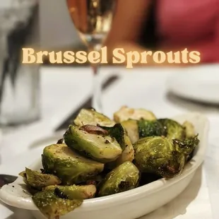 a plate of brussels sprouts