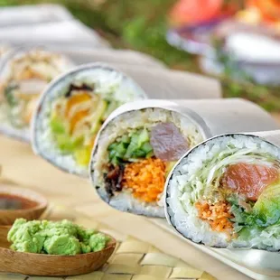 sushi rolls on a plate