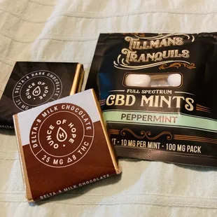 Mints, plus free sample of their house chocolates for first time visitors!