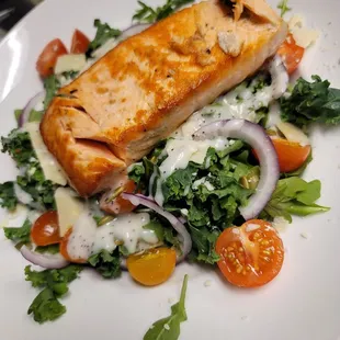 New salmon salad is a must try.