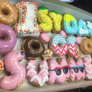 food, donuts, dough desserts