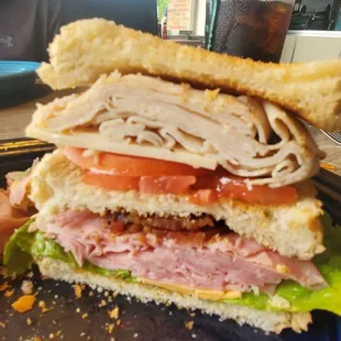 This club sandwich is huge!