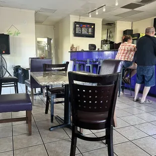 Seating area at bar.