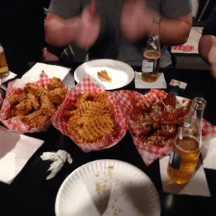 a table full of food