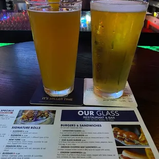 two glasses of beer