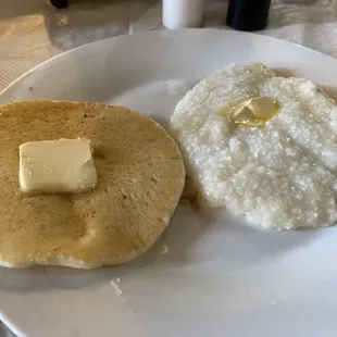 Pancake and a side of grits