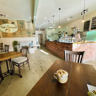 the interior of a coffee shop