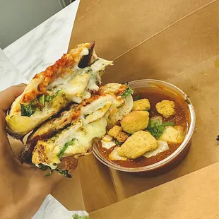 Pesto Chicken Panini - served hot