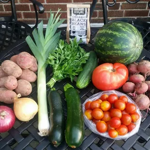 Contents of a medium Harvest Box plus beans add-on