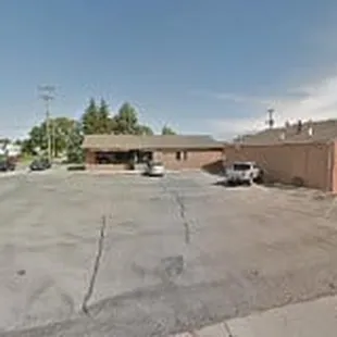 an empty parking lot