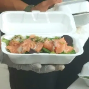Salmon Sashimi Salad from Oryzaya.