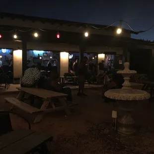Patio at night