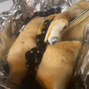 Breakfast Blueberry Cream Crepes