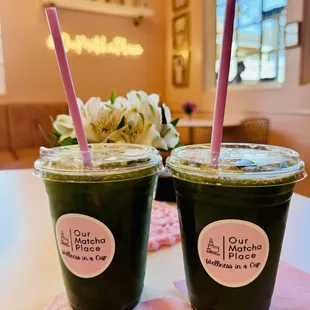 Organic Matcha Guava Nectar Tea and Organic Matcha Lychee Lemonade Tea