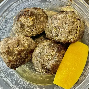 Overcooked, gristly, chewy, DISGUSTING beef and lamb meatballs!!!