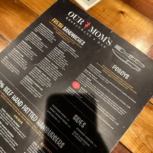 menu