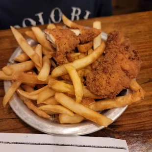 Chicken Tenders and fries