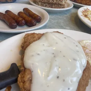 Country fried steak with chicken