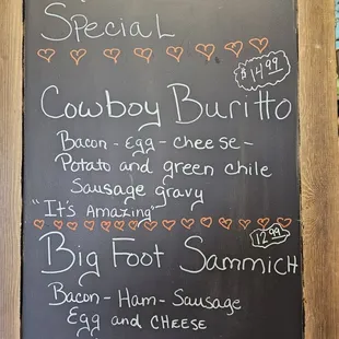 Daily specials