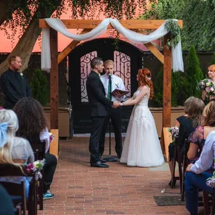 Our ceremony space (we brought our own arch, but the venue has one available if needed!)