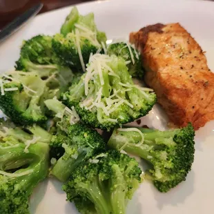 The Broccoli was perfect and the salmon was delicious!