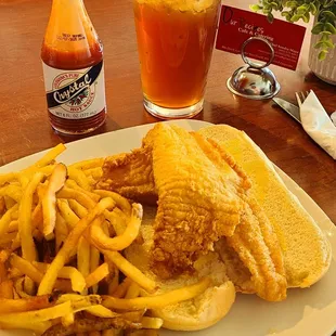 5'20'2022 Catfish Sandwich. Plain as requested! Catfish, Fries and Sweet Tea are a match made in Heaven !!