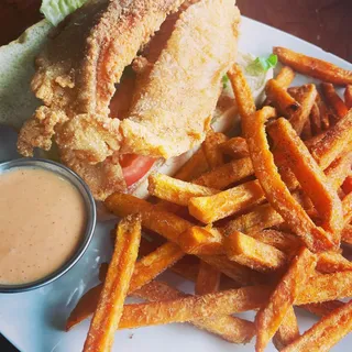 Fried Catfish Sandwich with Hand Cut Fries