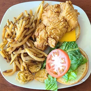 Fried Chicken Sandwich with Hand Cut Fries Lunch