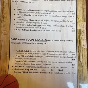 menu