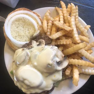 Mushroom and Swiss Burger