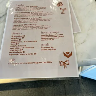 menu