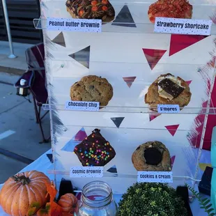 a display of doughnuts