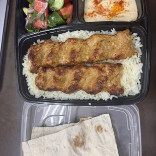 Chicken Lula Kebab plate