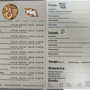 menu