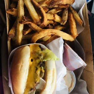 Double cheeseburger with regular fries