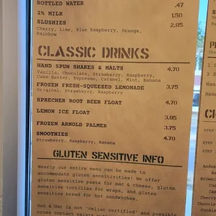Menu as of 6/24/2023