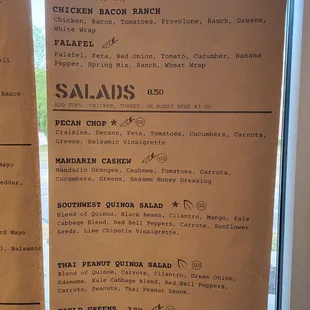Menu as of 6/24/2023