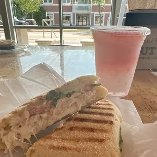 Americano hot sandwich, strawberry frozen lemonade, mandarin salad  yummy