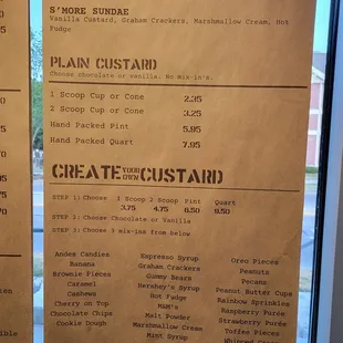 Menu as of 6/24/2023