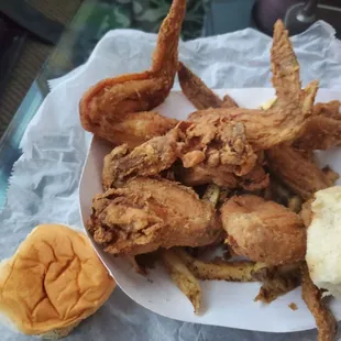 a plate of fried food