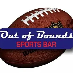 a football with the words out of bounds on it