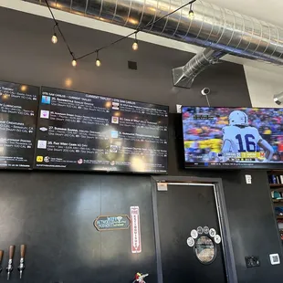 a large television screen