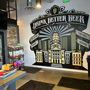 Wall mural and craft beer cans