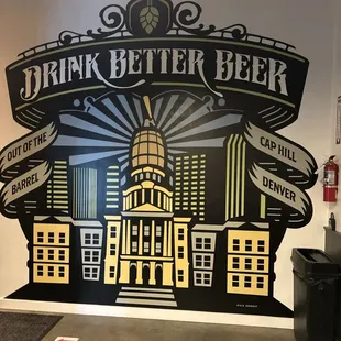 a mural of a building