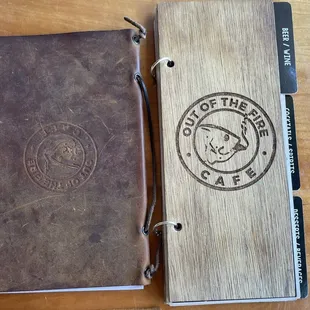 Rustic-looking menus