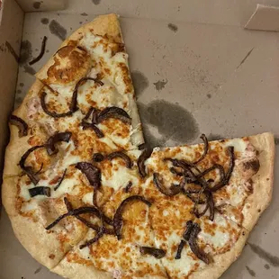 The French Onion Specialty Pizza obviously I dug in before the photo was taken lol.
