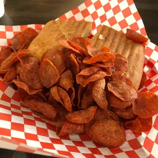 Pepperoni chips, I've never been here so I had to try! It's a must