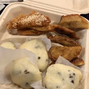 Shrimp Toast, Pot Stickers and BBQ Pork Buns