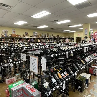 Interior wine &amp; liquor selections