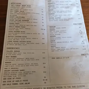 Food menu July 2024